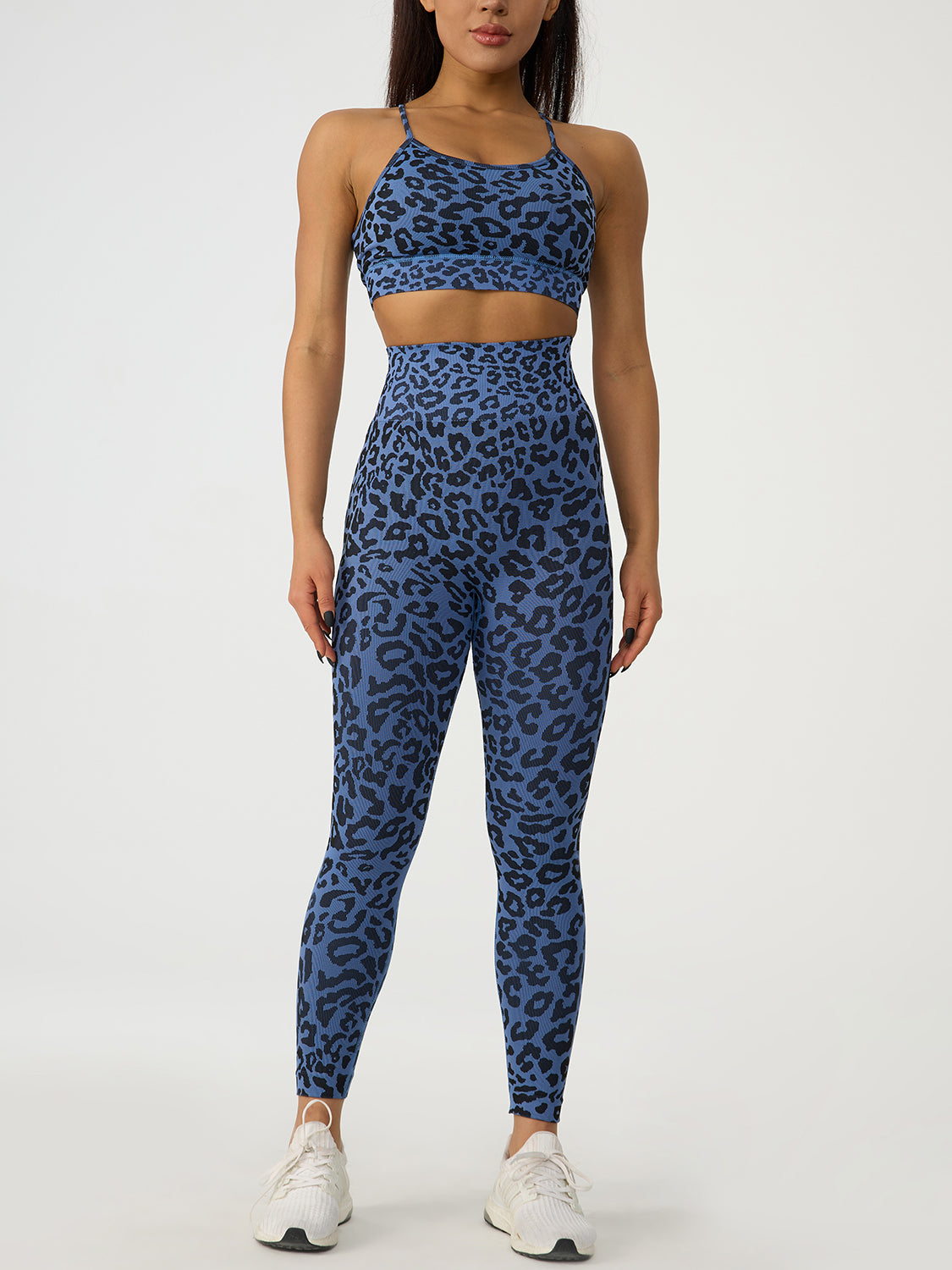 Leopard Crisscross Top and Leggings Active Set