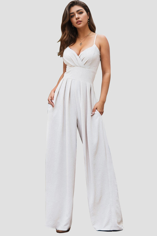 Spaghetti Strap Wide Leg Jumpsuit