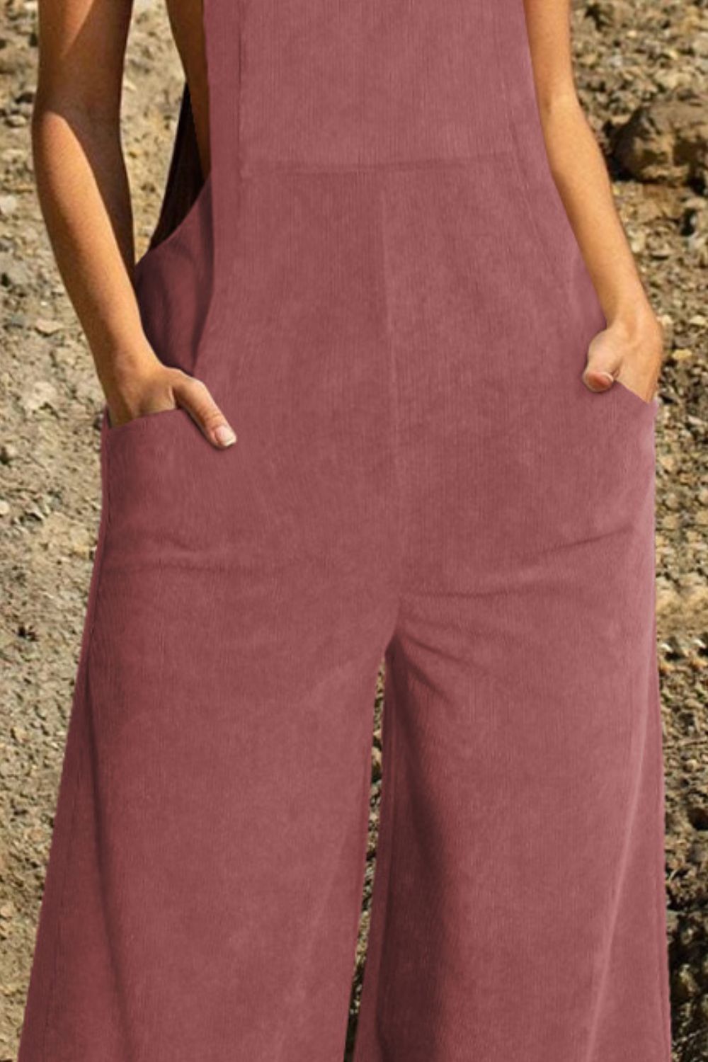 Pocketed Wide Leg Overall